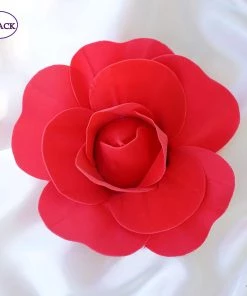 Silkflowersfactory 8" Large Foam Rose Backdrop Wall Decor - Red - 6 Pcs Foam Flower Wall Decor