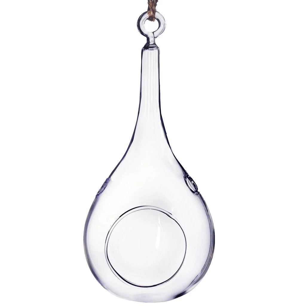 Silkflowersfactory Freefalling Teardrop Glass Terrarium 6/pk 5 Silkflowersfactory Freefalling Teardrop Glass Terrarium 6/pk