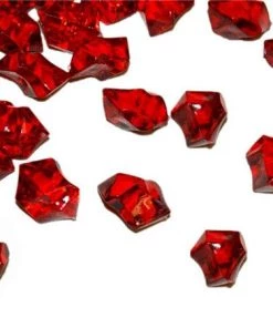Silkflowersfactory Burgundy Acrylic Ice Rock Crystals Wedding Party Event Table Vase Decoration - 300/pk