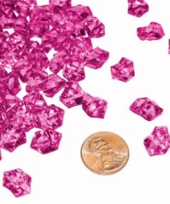 Silkflowersfactory Vase Filler Fushia Acrylic Ice Rock Crystals Wedding Party Event Table Vase Decoration - 300/pk