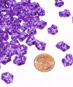 Silkflowersfactory Lavender Mini Acrylic Ice Rock Crystals Wedding Party Event Table Vase Decoration - 400/pk Vase Filler