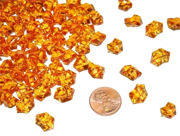 Silkflowersfactory Orange Mini Acrylic Ice Rock Crystals Wedding Party Event Table Vase Decoration - 400/pk 3 Silkflowersfactory Orange Mini Acrylic Ice Rock Crystals Wedding Party Event Table Vase Decoration - 400/pk