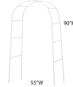 Silkflowersfactory Decorative Metal Wedding Arch - White - 55"Wx90"H
