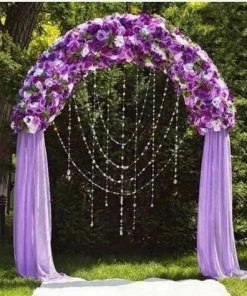 Silkflowersfactory Decorative Metal Wedding Arch - White - 55"Wx90"H 10 Silkflowersfactory Decorative Metal Wedding Arch - White - 55