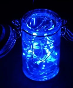 Silkflowersfactory LED Lighting 90" Blue Starry String Lights Battery Operated With 20 Micro Bright LEDs 10 Silkflowersfactory LED Lighting 90