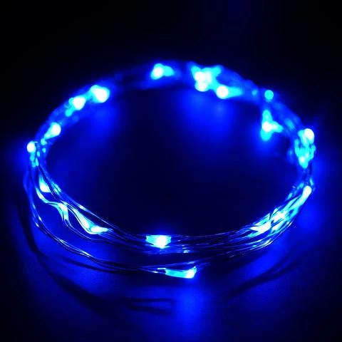 Silkflowersfactory LED Lighting 90" Blue Starry String Lights Battery Operated With 20 Micro Bright LEDs 4 Silkflowersfactory LED Lighting 90" Blue Starry String Lights Battery Operated With 20 Micro Bright LEDs