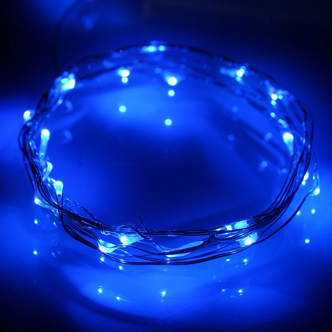 Silkflowersfactory LED Lighting 90" Blue Starry String Lights Battery Operated With 20 Micro Bright LEDs 3 Silkflowersfactory LED Lighting 90" Blue Starry String Lights Battery Operated With 20 Micro Bright LEDs
