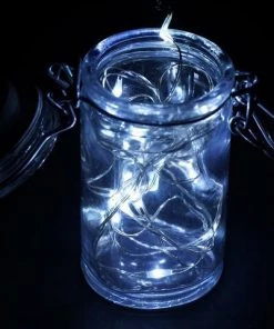 Silkflowersfactory LED Lighting 90" White Starry String Lights Battery Operated With 20 Micro Bright LEDs 8 Silkflowersfactory LED Lighting 90