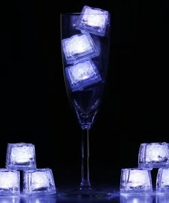 Silkflowersfactory Automatic Submersible Waterproof LED Ice Cubes RGB For Vase Wedding Party Fish Tank -White-12pcs Flower Vases & Decorations