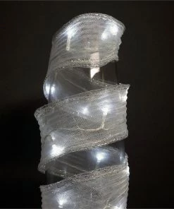 Silkflowersfactory Flower Vases & Decorations Radical Ribbon Mesh LED Lights - White