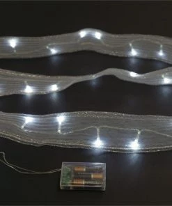 Silkflowersfactory Flower Vases & Decorations Radical Ribbon Mesh LED Lights - White