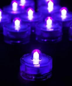 Silkflowersfactory Flower Vases & Decorations Submersible LED Waterproof Light RGB For Vase Wedding Party Fish Tank - Purple-12pcs