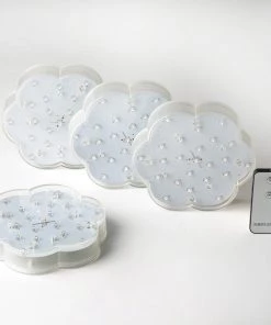 Silkflowersfactory Flower Vases & Decorations 23 LED Wedding Party Vase Base Lights With REMOTE - White - 4 PCS