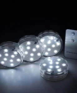 Silkflowersfactory 4 X Fairy Nest LED Vase Lights – Remote-Controlled White Flower Vases & Decorations