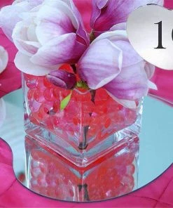 Silkflowersfactory 10" Heart Glass Mirror - Pack Of 6 Flower Vases & Decorations