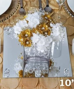 Silkflowersfactory 10" Square Glass Mirror - Pack Of 6 Flower Vases & Decorations