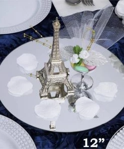 Silkflowersfactory 12" Round Circle Glass Mirror - Pack Of 4