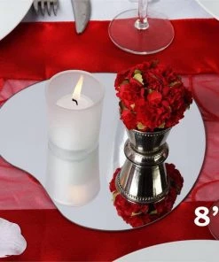 Silkflowersfactory 8" Heart Glass Mirror - Pack Of 6