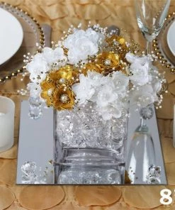 Silkflowersfactory 8" Square Glass Mirror - Pack Of 6 Flower Vases & Decorations