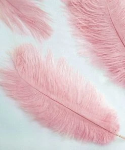 Silkflowersfactory 12 Pack | 13"-15" Natural Plume Real Ostrich Feathers Vase Centerpiece - Pink