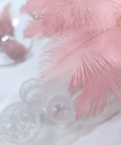 Silkflowersfactory 12 Pack | 13"-15" Natural Plume Real Ostrich Feathers Vase Centerpiece - Pink 24 Silkflowersfactory 12 Pack | 13