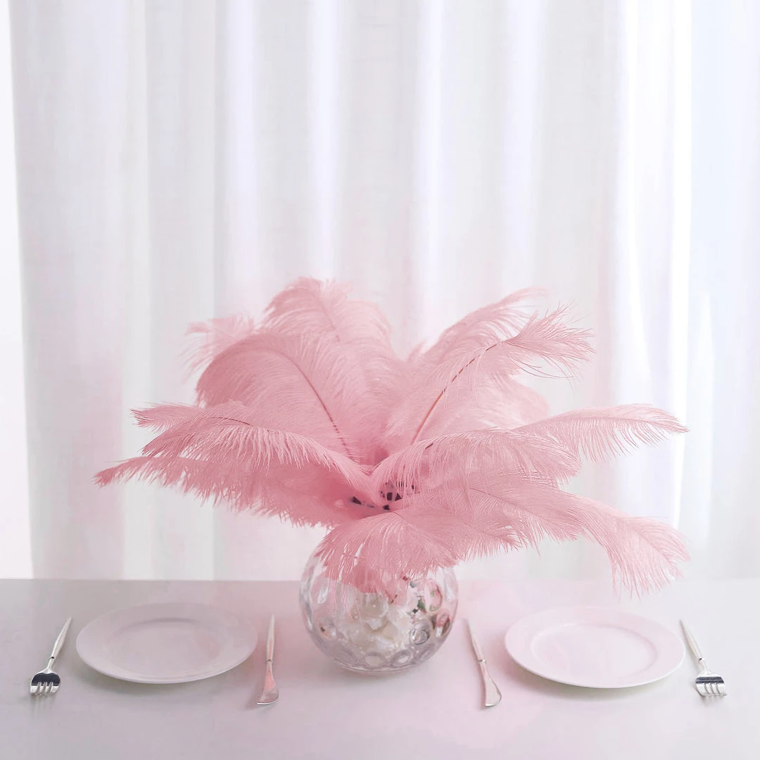 Silkflowersfactory 12 Pack | 13"-15" Natural Plume Real Ostrich Feathers Vase Centerpiece - Pink 8 Silkflowersfactory 12 Pack | 13"-15" Natural Plume Real Ostrich Feathers Vase Centerpiece - Pink