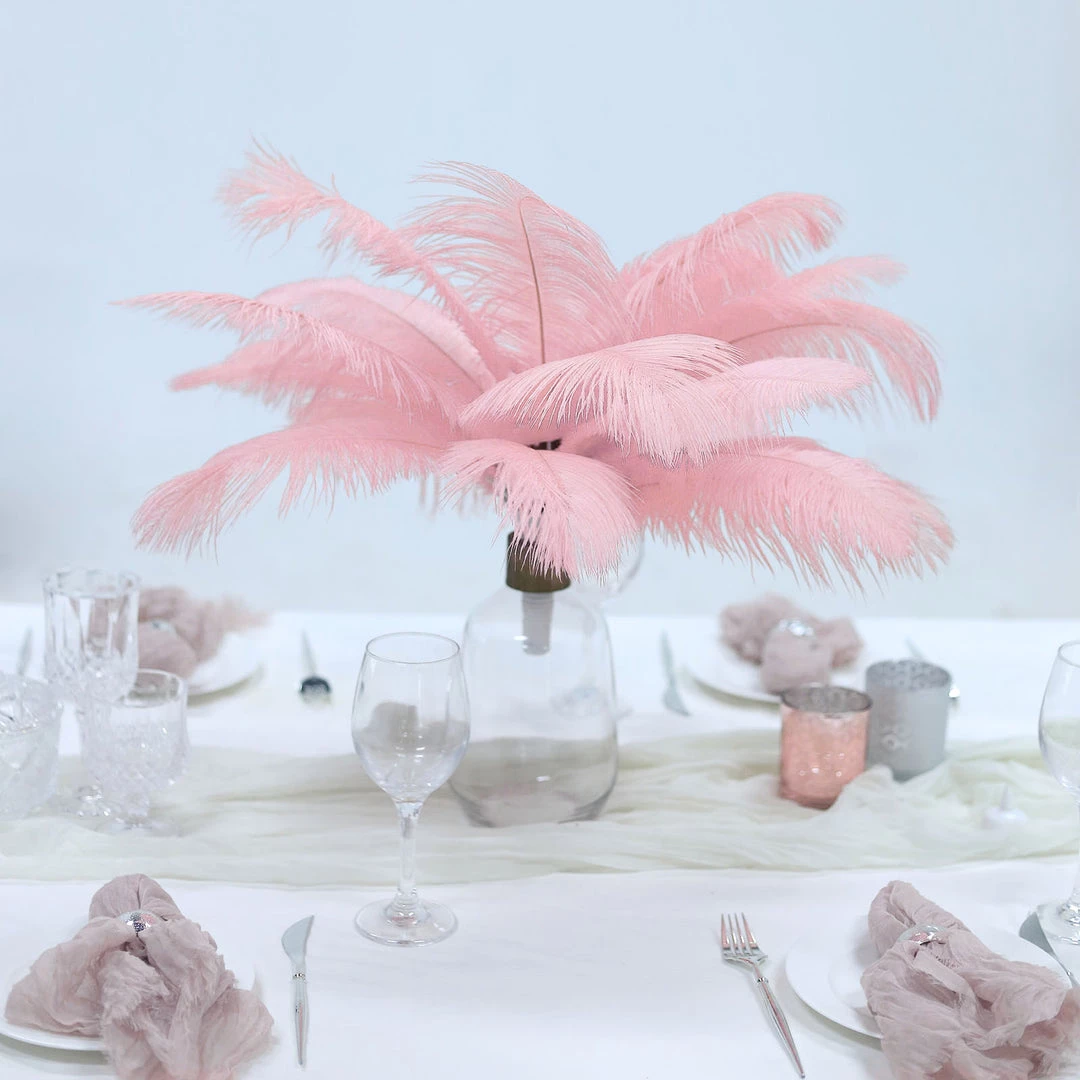 Silkflowersfactory 12 Pack | 13"-15" Natural Plume Real Ostrich Feathers Vase Centerpiece - Pink 7 Silkflowersfactory 12 Pack | 13"-15" Natural Plume Real Ostrich Feathers Vase Centerpiece - Pink