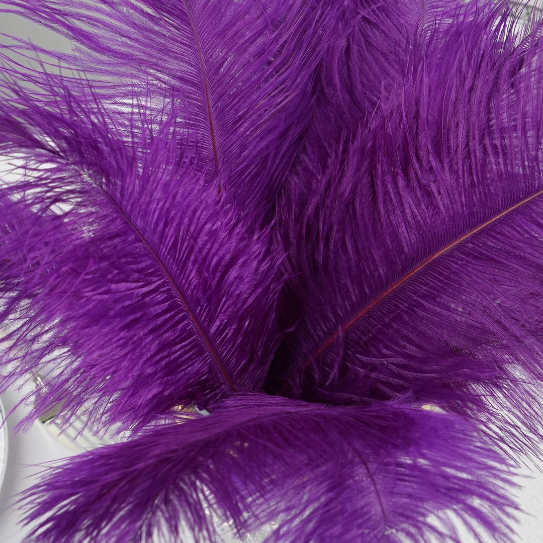 Silkflowersfactory 12 Pack | 13"-15" Natural Plume Real Ostrich Feathers Vase Centerpiece - Purple 5 Silkflowersfactory 12 Pack | 13"-15" Natural Plume Real Ostrich Feathers Vase Centerpiece - Purple
