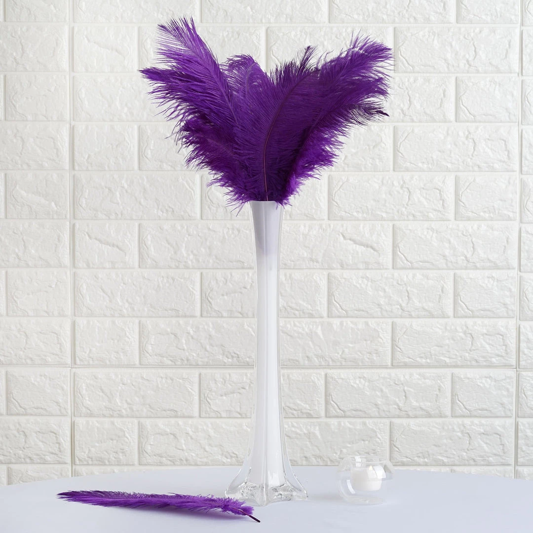 Silkflowersfactory 12 Pack | 13"-15" Natural Plume Real Ostrich Feathers Vase Centerpiece - Purple 6 Silkflowersfactory 12 Pack | 13"-15" Natural Plume Real Ostrich Feathers Vase Centerpiece - Purple
