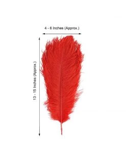 Silkflowersfactory 12 Pack | 13"-15" Natural Plume Real Ostrich Feathers Vase Centerpiece - Red 18 Silkflowersfactory 12 Pack | 13