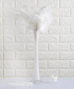 Silkflowersfactory 12 Pack | 13"-15" Natural Plume Real Ostrich Feathers Vase Centerpiece - White 16 Silkflowersfactory 12 Pack | 13