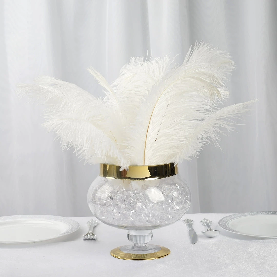 Silkflowersfactory 12 Pack | 13"-15" Natural Plume Real Ostrich Feathers Vase Centerpiece - White 10 Silkflowersfactory 12 Pack | 13"-15" Natural Plume Real Ostrich Feathers Vase Centerpiece - White