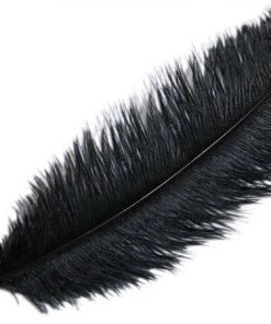 Silkflowersfactory Set Of 12 | 24"-26" Natural Plume Ostrich Feathers Centerpiece - Black