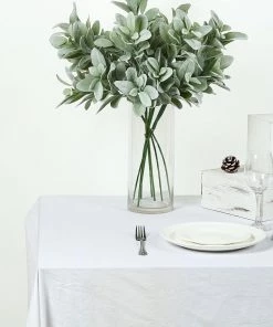 HIER_1150 Pack Of 2 | 24" Frosted Green Artificial Flocked Lambs Ear Leaf Spray Artificial Plants 26 HIER_1150 Pack Of 2 | 24