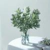 HIER_1150 Pack Of 2 | 24" Frosted Green Artificial Flocked Lambs Ear Leaf Spray Artificial Plants