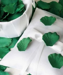 Silkflowersfactory 500 Silk Rose Petals For Wedding Party Table Confetti Decoration - Hunter Green Loose Petals & Soap Favors