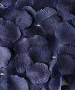 Silkflowersfactory 500 Silk Rose Petals For Wedding Party Table Confetti Decoration - Navy Blue Loose Petals & Soap Favors