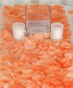 Silkflowersfactory 500 Silk Rose Petals For Wedding Party Table Confetti Decoration - Peach