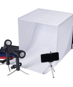 Silkflowersfactory 16” X 16” Table Top Photo Photography Studio Lighting Light Tent Kit In A Box LED Lighting