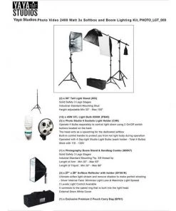 Silkflowersfactory 2400 Watt Softbox Photo Studio Continuous Lighting Kit With Boom Arm Hairlight Softbox Photography Studio Kits