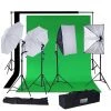 Silkflowersfactory 1200 Watts White Umbrella Soft Box Continuous Lighting Photo Video Studio Kit With Chromakey Background Muslins (Green Black White) Flower Vases & Decorations 2 Silkflowersfactory 1200 Watts White Umbrella Soft Box Continuous Lighting Photo Video Studio Kit With Chromakey Background Muslins (Green Black White) Flower Vases & Decorations