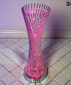Silkflowersfactory 24" Color Changing LED Spiral Metal Wedding Event Party Tower Columns - 1 PCS