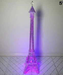 Silkflowersfactory 57" Color Changing LED Metal Eiffel Tower Wedding Event Party Columns - 1PCS