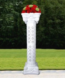 Efavormart-new 4 PCS Height Adjustable Artistic Roman Wedding Columns Plant Stand - 41" Tall
