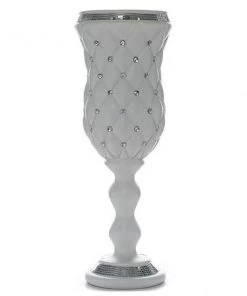 Efavormart-new 10mm Crystal Bead Studded White Wedding French Columns With Mirror Mosaic Party Event Decoration - 24"x8.75" - 6PCS Chandelier & Stands