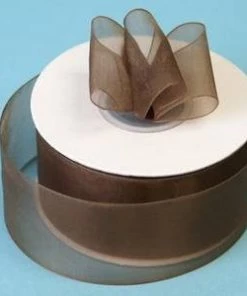 Silkflowersfactory 1.5" X 25 Yards Sheer Organza Ribbon - Chocolate Ribbons 7 Silkflowersfactory 1.5