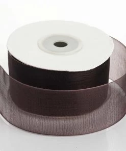 Silkflowersfactory 1.5" X 25 Yards Sheer Organza Ribbon - Chocolate Ribbons