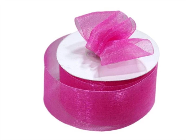 Silkflowersfactory 1.5" X 25 Yards Sheer Organza Ribbon - Fuchsia 4 Silkflowersfactory 1.5" X 25 Yards Sheer Organza Ribbon - Fuchsia