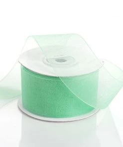 Silkflowersfactory 1.5" X 25 Yards Sheer Organza Ribbon - Mint Ribbons