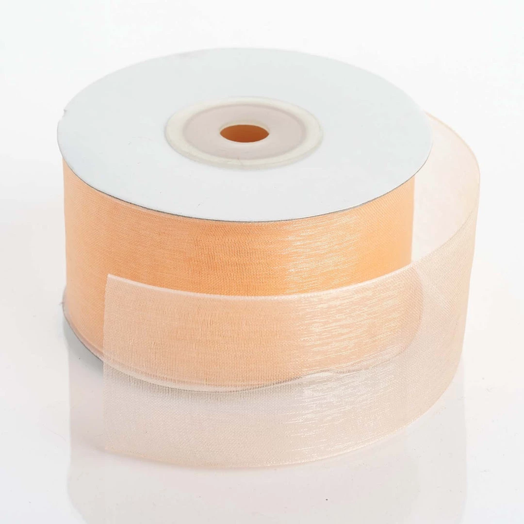 Silkflowersfactory 1.5" X 25 Yards Sheer Organza Ribbon - Peach Ribbons 4 Silkflowersfactory 1.5" X 25 Yards Sheer Organza Ribbon - Peach Ribbons